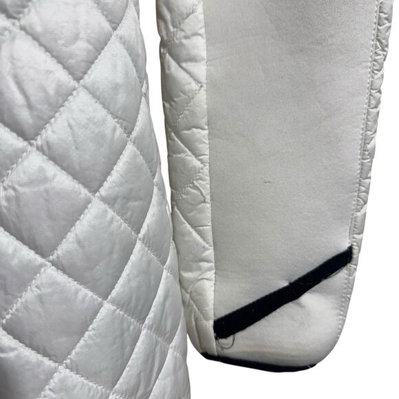 Michael Kors White & Black Trim Quilted Nylon jacket with Hood & Pockets Medium - Picture 7 of 9